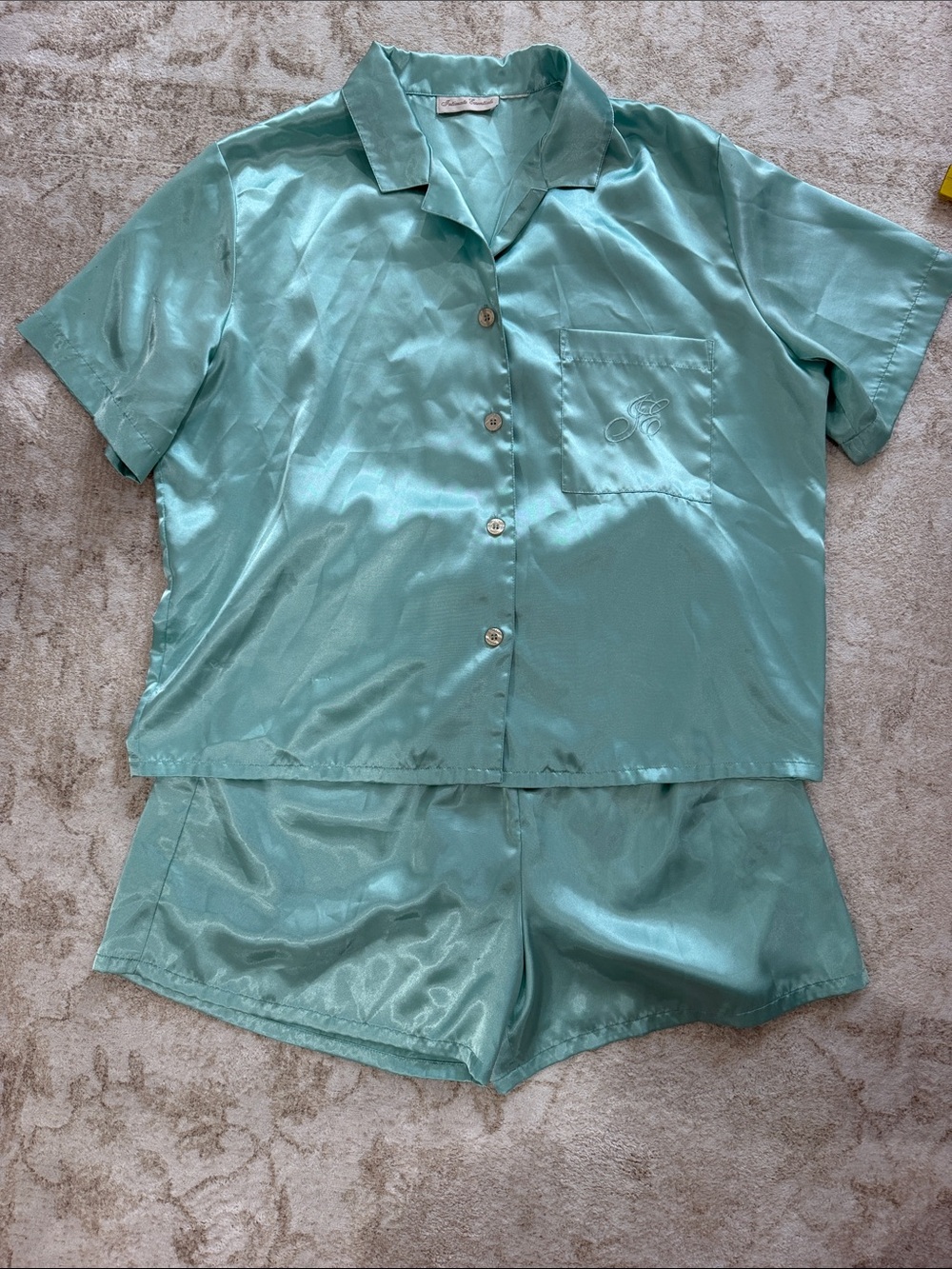 Silky Mint Short Sleeve Pajama Set - Women's Lounge Two-Piece